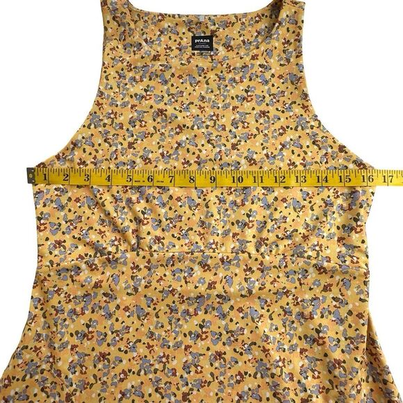 PRANA EMERALD LAKE DRESS Yellow Floral Print Size Medium - Picture 11 of 16